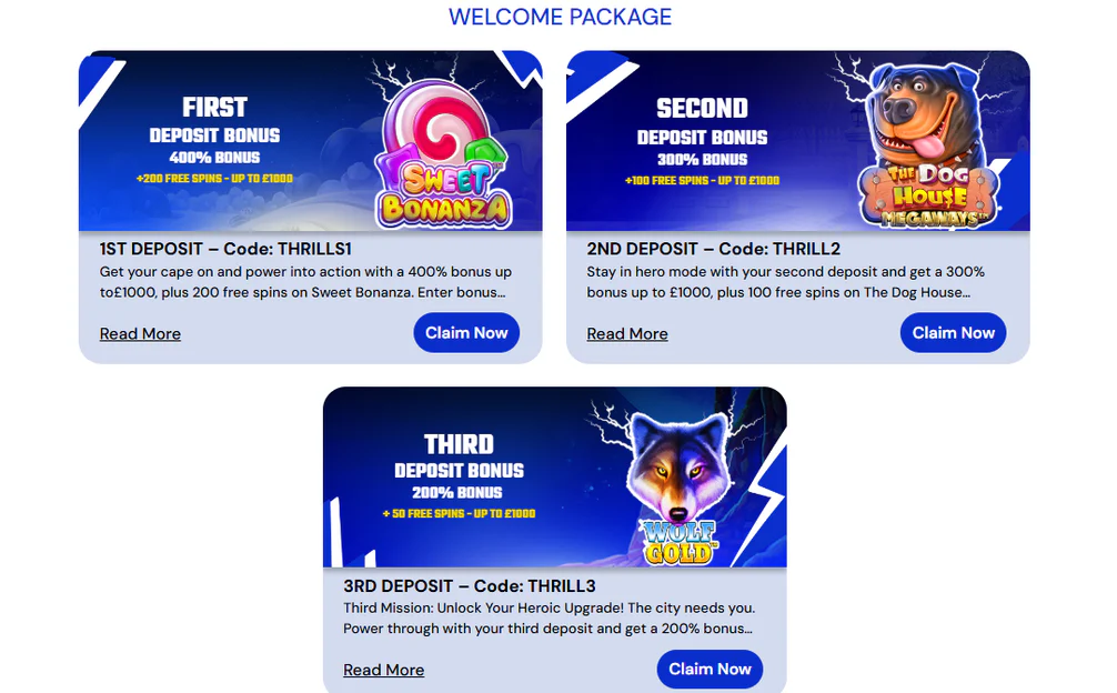 mr thrills casino welcome package